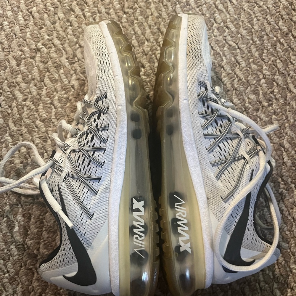 Nike White and Gray Athletic Sneakers with Air Cushioning